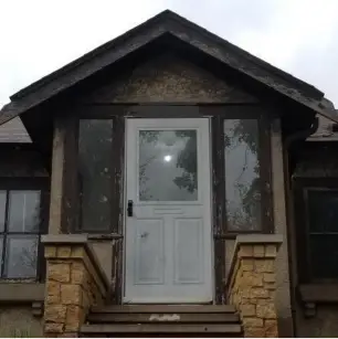 Before photo of exterior door replacement project